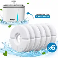 Pack 6 Filtros de Carbón Activado para Fuente de Agua de Gatos y Perros Fagor