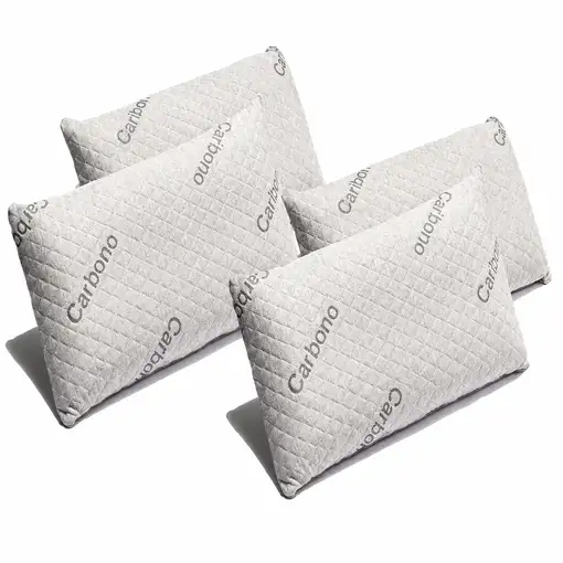 Pack 4 Almohadas Carbono 80 cm Firmeza Media Desenfundable Efecto anti-stress Pack 4 Almohadas Carbono 80 cm Firmeza Media Desenfundable Efecto anti-stress