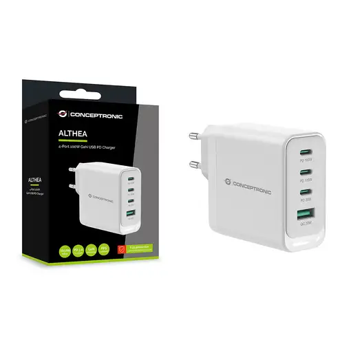 Conceptronic ALTHEA22W100 cargador de dispositivo móvil Universal Blanco Corriente
