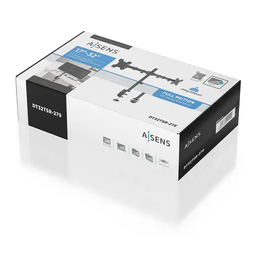 AISENS Soporte de mesa eco giratorio e inclinable para monitor/TV 10kg (3 Pivotes,