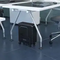 AISENS Soporte Metálico Ajustable de Suelo para CPU, Negro