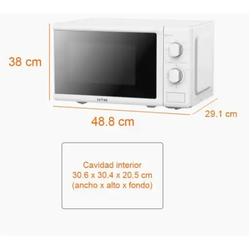 HTW MIC CD6 Blanco Solo microondas Encimera 20 L 700 W