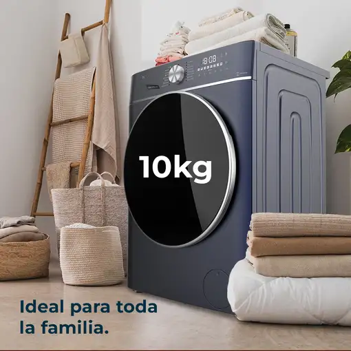 Cecotec Lavadora 9Kg Carga Frontal DressCode 9800 Inverter Ice Blue A. 2000W