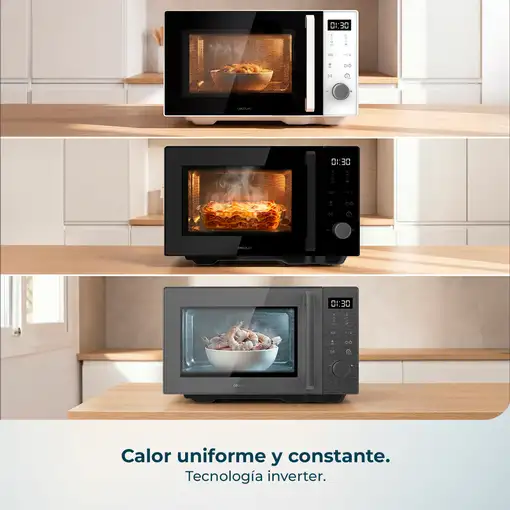 Cecotec Microondas sin Plato Proclean Flatbed Inverter Pro White. 800W