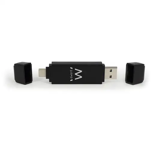 Ewent EW1075 lector de tarjeta USB 3.2 Gen 1 (3.1 Gen 1) Type-A/Type-C Negro