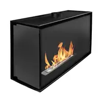 Chimenea bioetanol esquinera izquierda 80x50 cm con cristal Chimenea bioetanol esquinera izquierda 80x50 cm con cristal