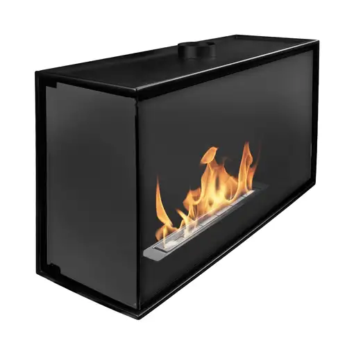 Chimenea bioetanol esquinera izquierda 80x50 cm con cristal Chimenea bioetanol esquinera izquierda 80x50 cm con cristal