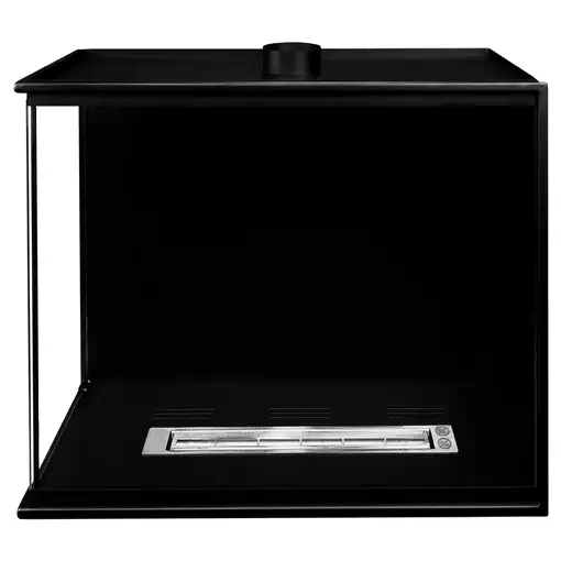 Chimenea bioetanol esquinera izquierda 80x50 cm con cristal
