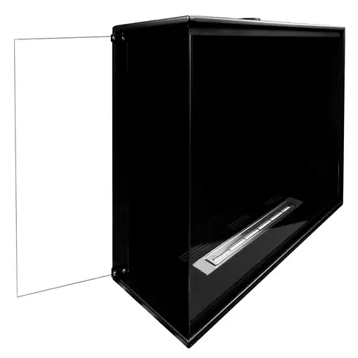 Chimenea bioetanol esquinera izquierda 80x50 cm con cristal