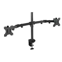 TooQ Soporte de Mesa Giratorio e Inclinable para 2 Pantallas (Monitor / TV Plasma