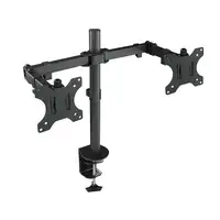 TooQ Soporte de Mesa Giratorio e Inclinable para 2 Pantallas (Monitor / TV Plasma