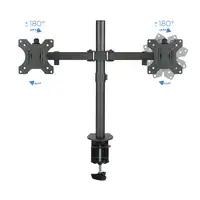 TooQ Soporte de Mesa Giratorio e Inclinable para 2 Pantallas (Monitor / TV Plasma