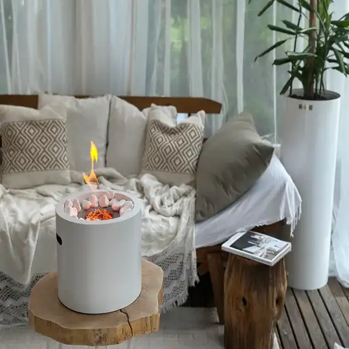 Chimenea bioetanol moon mini blanca Chimenea bioetanol moon mini blanca