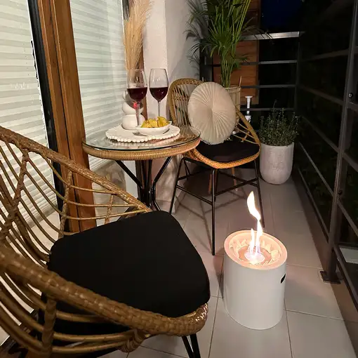 Chimenea bioetanol moon mini blanca