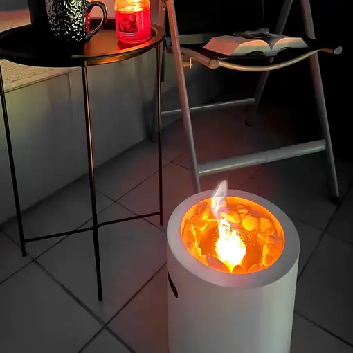 Chimenea bioetanol moon mini blanca