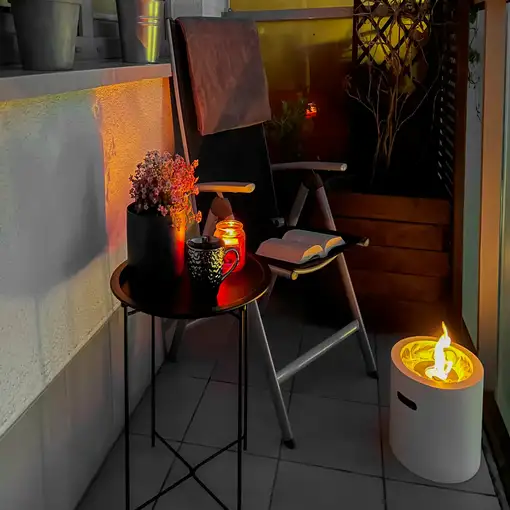Chimenea bioetanol moon mini blanca