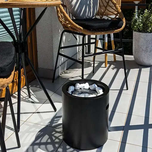 Chimenea bioetanol moon mini negra Chimenea bioetanol moon mini negra