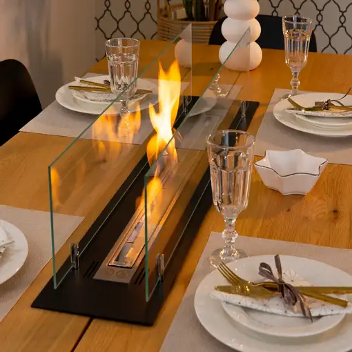 Chimenea bioetanol empotrable 100 cm con cristales