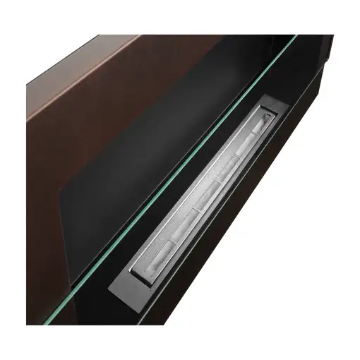 Chimenea bioetanol marrón 90x40 cm con cristal