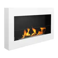 Chimenea bioetanol box blanca 90x40 cm con cristal Chimenea bioetanol box blanca 90x40 cm con cristal