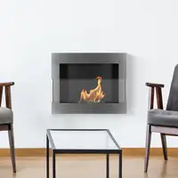 Chimenea bioetanol inox 65x40 cm con cristal Chimenea bioetanol inox 65x40 cm con cristal
