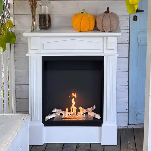 Chimenea bioetanol koloseum werona blanca con cristal