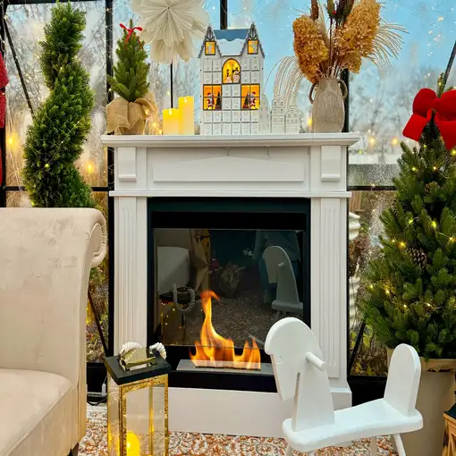 Chimenea bioetanol koloseum werona blanca con cristal