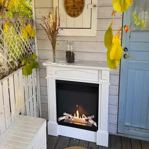 Chimenea bioetanol koloseum werona blanca con cristal