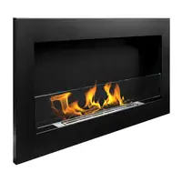 Chimenea bioetanol slim negra 90x40 cm con cristal Chimenea bioetanol slim negra 90x40 cm con cristal