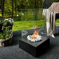Chimenea bioetanol sunset garden negra con cristal