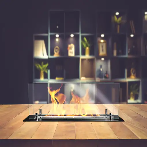 Chimenea bioetanol empotrable 65 cm con cristales