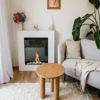 Chimenea bioetanol asne blanca con cristal Chimenea bioetanol asne blanca con cristal