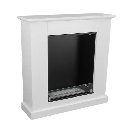 Chimenea bioetanol pula mini blanca con cristal