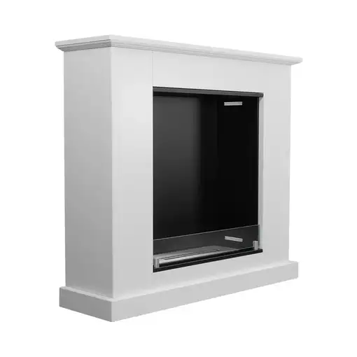 Chimenea bioetanol pula mini blanca con cristal