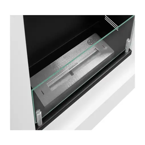 Chimenea bioetanol pula mini blanca con cristal