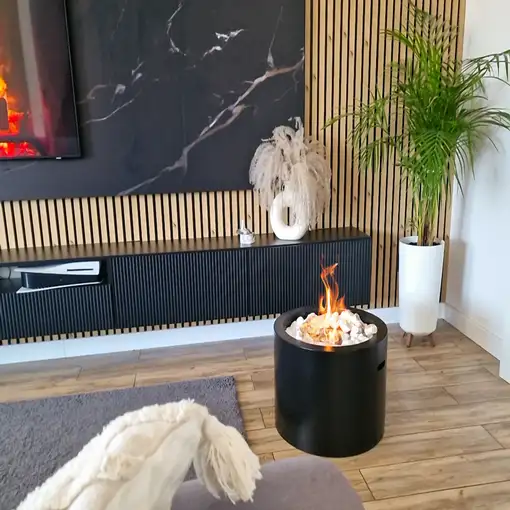 Chimenea bioetanol moon negra 47,5 cm