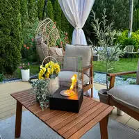 Chimenea bioetanol sunset garden mini negra con cristal Chimenea bioetanol sunset garden mini negra con cristal