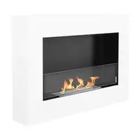 Chimenea bioetanol box blanca 65x40 cm con cristal Chimenea bioetanol box blanca 65x40 cm con cristal