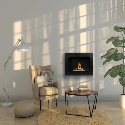 Chimenea bioetanol box negra 65x40 cm