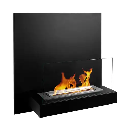 Chimenea bioetanol board negra 45x47 cm con cristal