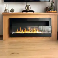 Chimenea bioetanol negra brillo 120x40 cm con cristal Chimenea bioetanol negra brillo 120x40 cm con cristal