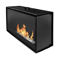 Chimenea bioetanol esquinera derecha 80x50 cm con cristal Chimenea bioetanol esquinera derecha 80x50 cm con cristal