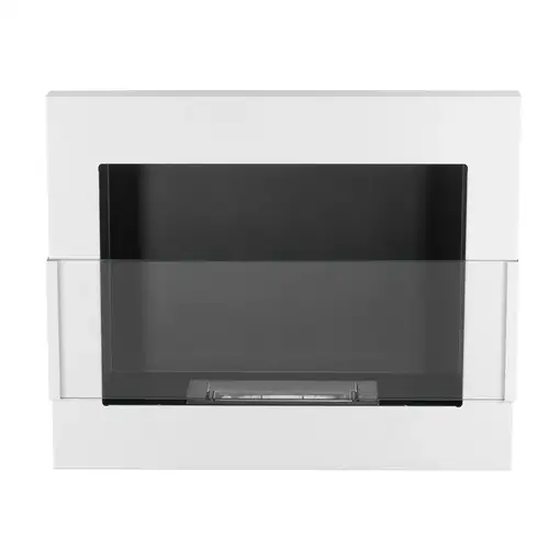 Chimenea bioetanol blanca 65x40 cm con cristal