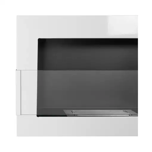 Chimenea bioetanol blanca 65x40 cm con cristal
