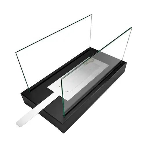 Chimenea bioetanol glow negra con cristal