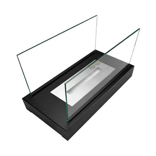 Chimenea bioetanol glow negra con cristal