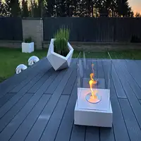 Chimenea bioetanol sunset garden blanca con cristal Chimenea bioetanol sunset garden blanca con cristal
