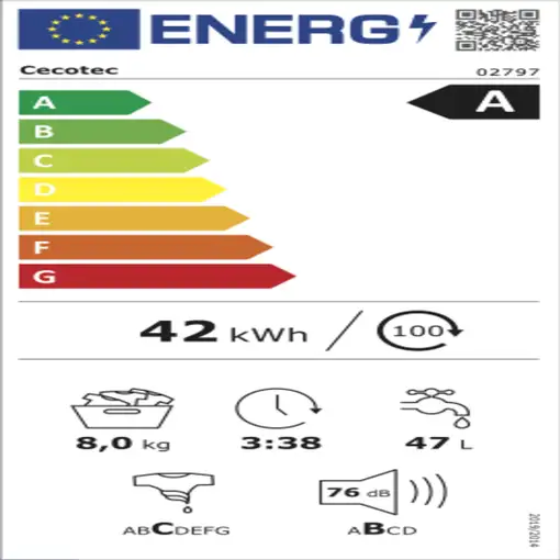 Cecotec Lavadora de carga frontal Bolero DressCode 8800 Inverter Ice Blue A