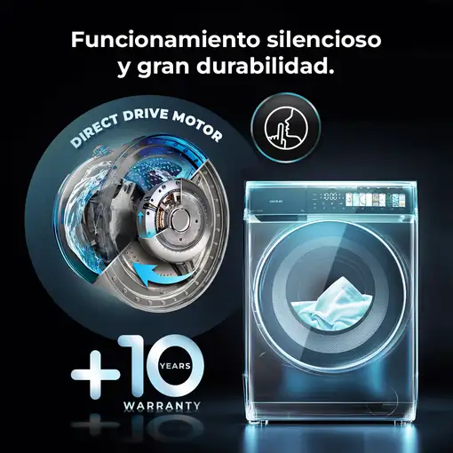 Lavadora carga frontal 8 kg 1400 RPM Acero A01_EU01_104028 CECOTEC