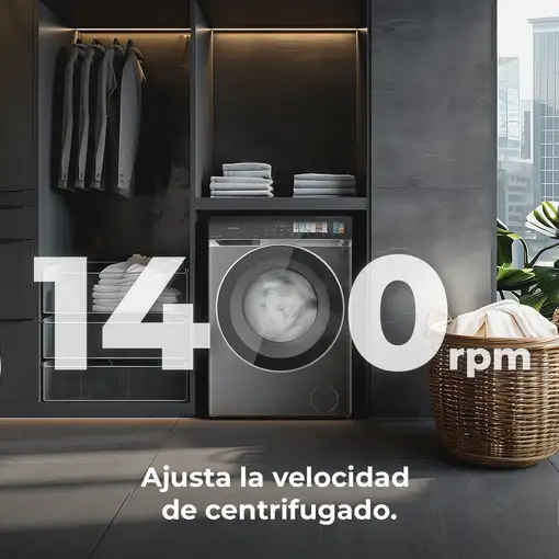 Lavadora carga frontal 8 kg 1400 RPM Acero A01_EU01_104028 CECOTEC